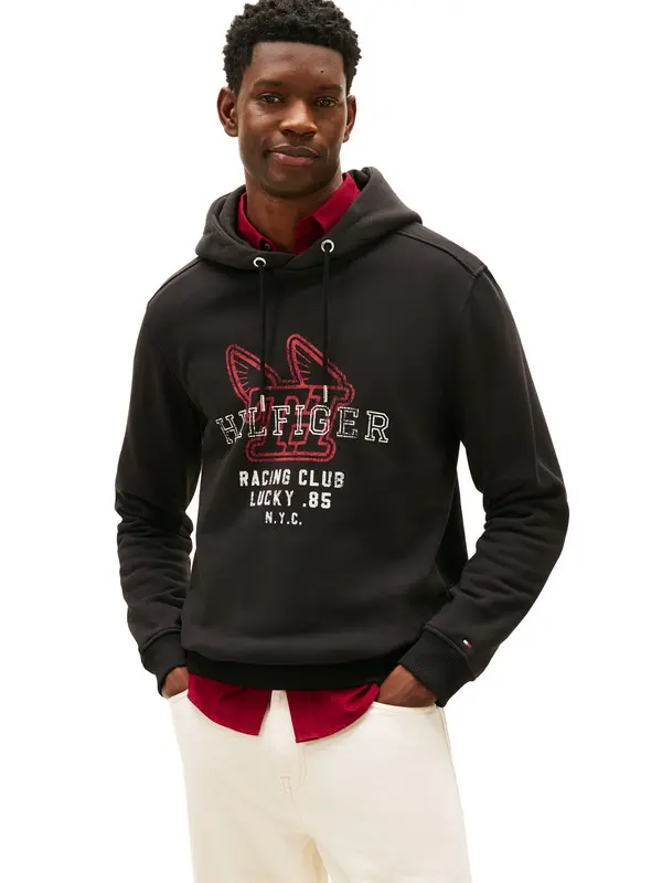 Graphic Terry Drawstring Hoody 1 Image