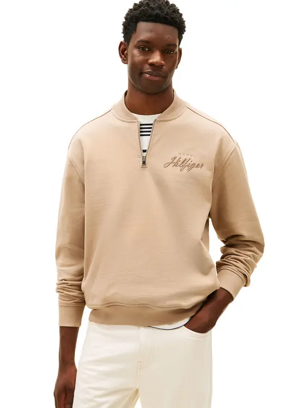 Baseball Collar Quarter-Zip Jumper 1 Image