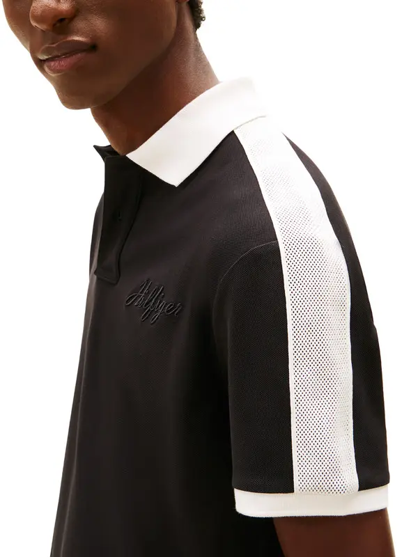 Mesh Detail Classic Short Sleeve Polo T-Shirt 2 Image