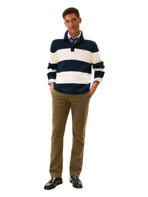 Straight Fit Cotton Trousers 2 Image