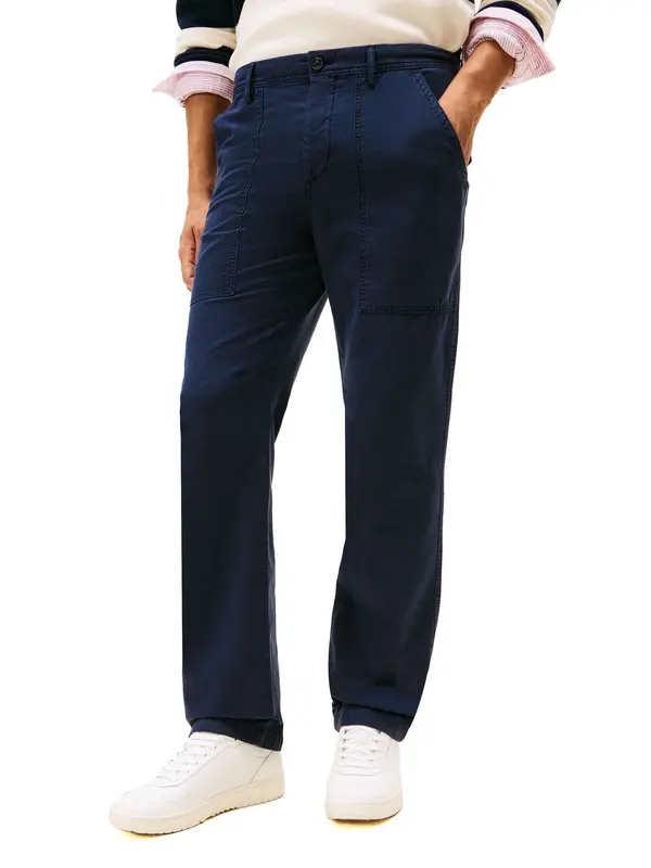 Washed Textured Sateen Utility Trousers 4 Image