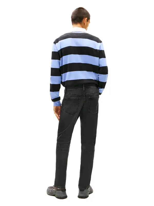 Austin Faded Slim Tapered Leg Black Jeans 4 Image