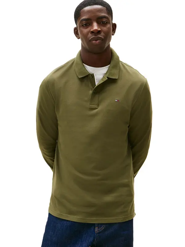 Long Sleeve Cotton Polo Top 2 Image