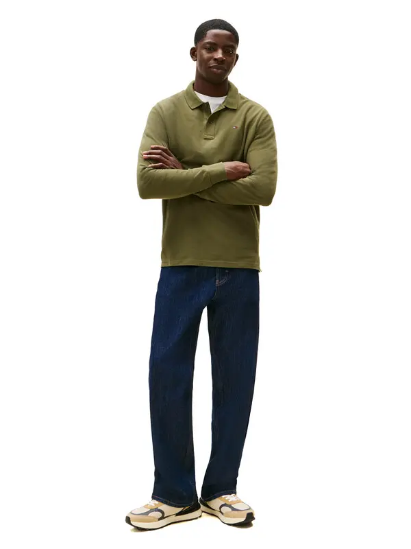 Long Sleeve Cotton Polo Top 3 Image