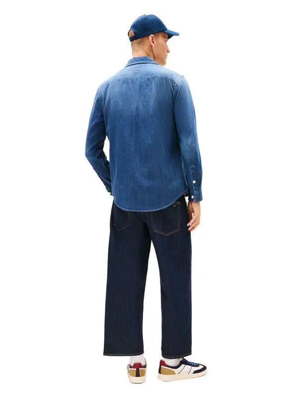 Regular Fit Denim Long Sleeve Shirt 4 Image