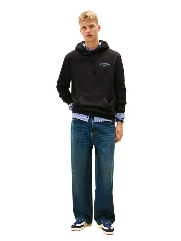 Straight Cut Hoodie with Back Brand Prints 3 Image