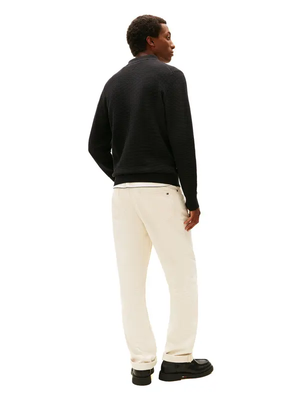 Textured Knit Zip-Thru Polo Cardigan 4 Image