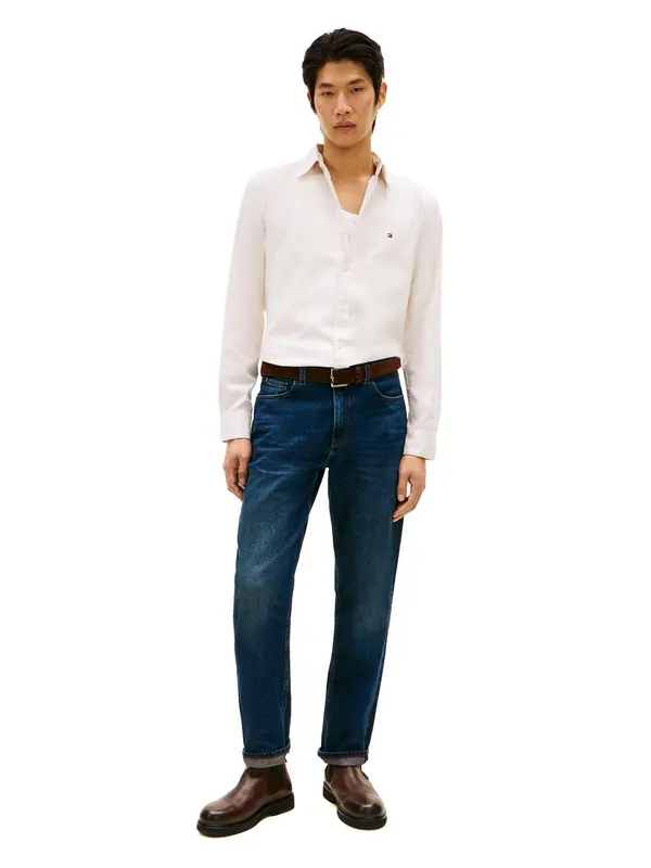 Regular Fit Twill Shirt With Linen 3 Image