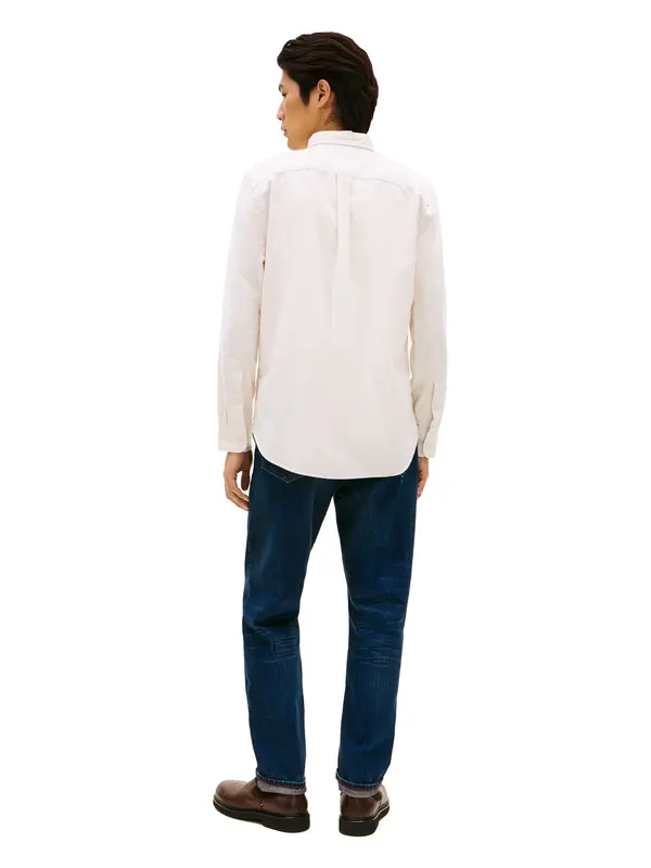 Regular Fit Twill Shirt With Linen 4 Image