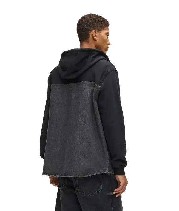 Hybrid Denim-Panel Zip Jacket 5 Image
