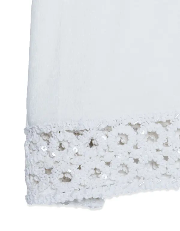 Round Neck T-Shirt With Crochet And Sequins Detail 1 Image