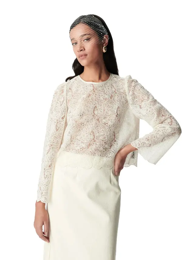 Long Sleeves Lace Blouse 1 Image