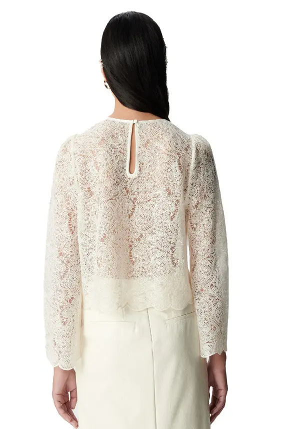Long Sleeves Lace Blouse 3 Image