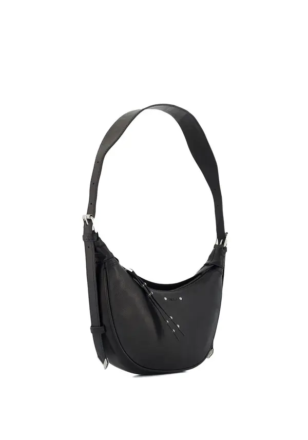 Grained Leather Allane Half-Moon Shoulder Bag 1 Image