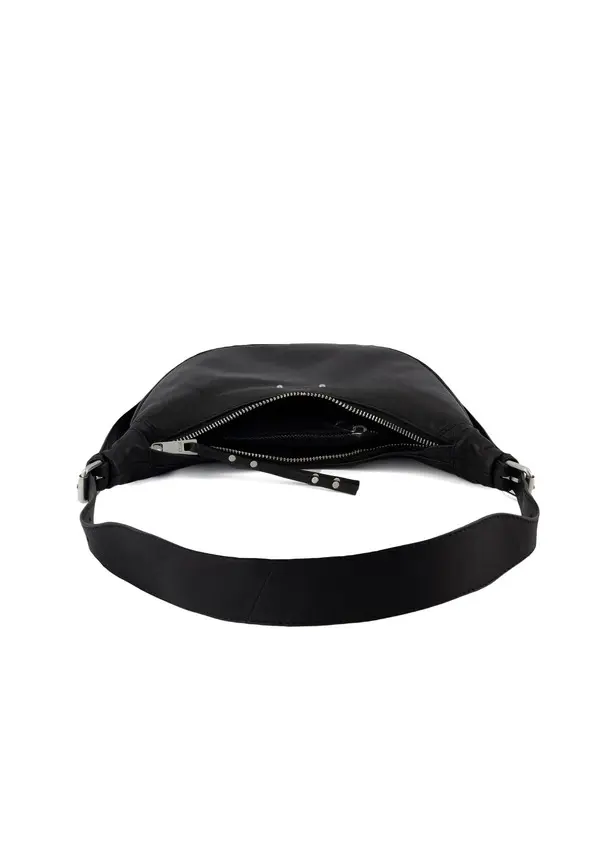 Grained Leather Allane Half-Moon Shoulder Bag 3 Image