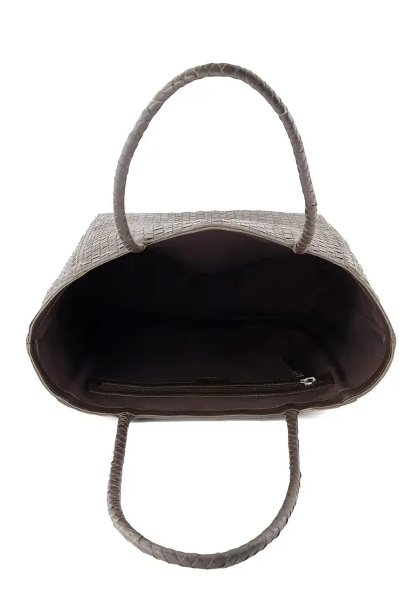 Woven Leather Tote Bag 1 Image