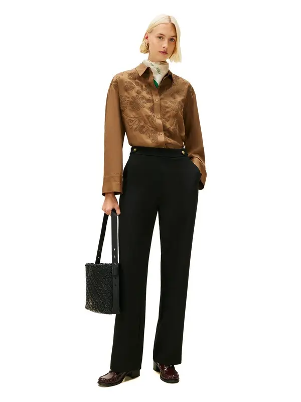 Pressed Crease Straight Leg Trousers 3 Image