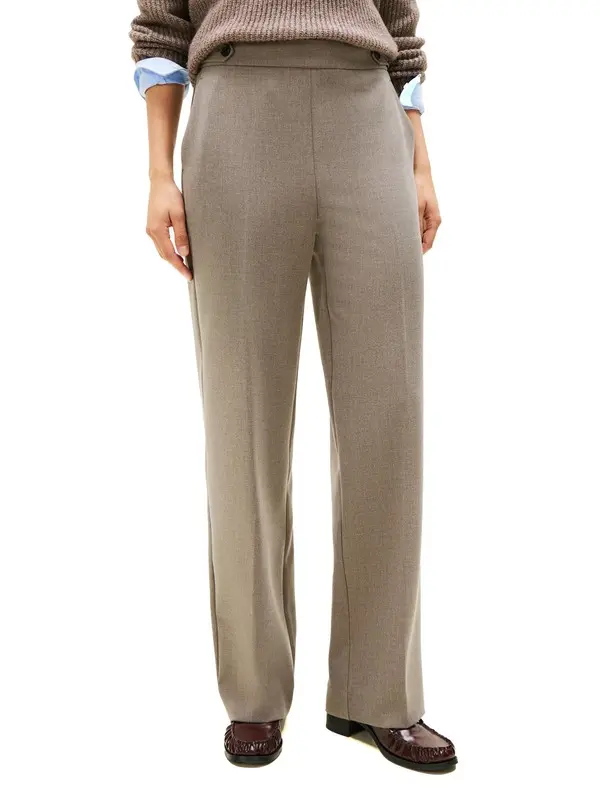 Pressed Crease Straight Leg Trousers 2 Image