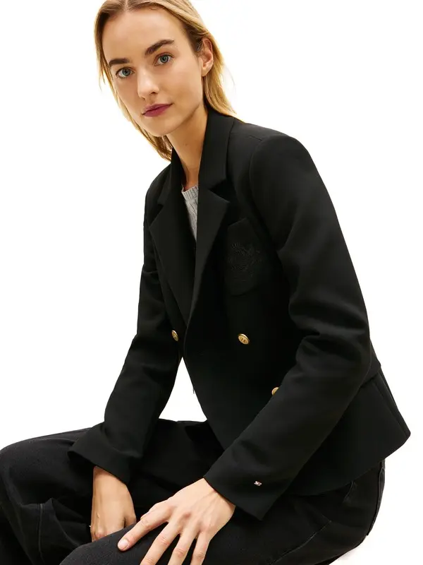 TH Crest Embroidery Slim Fit Blazer 1 Image