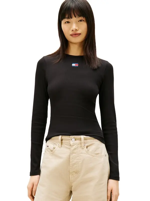 Tommy Badge Slim Long Sleeve T-Shirt 3 Image