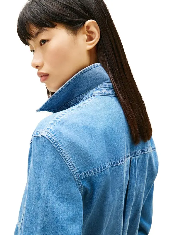 Regular Fit Long Sleeve Denim Shirt 1 Image