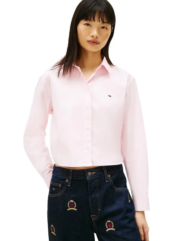 Relaxed Fit Cropped Poplin Shirt 4 Image