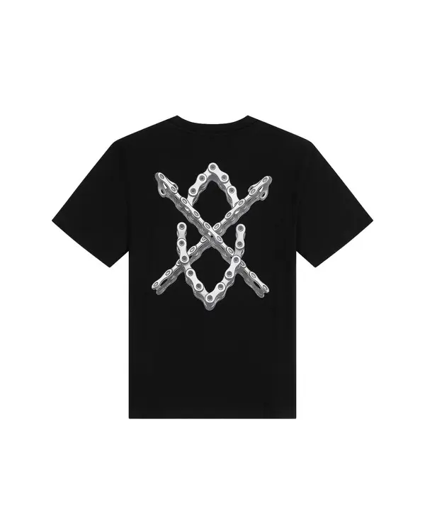 Black Chain Shield Short Sleeve T-Shirt 1 Image