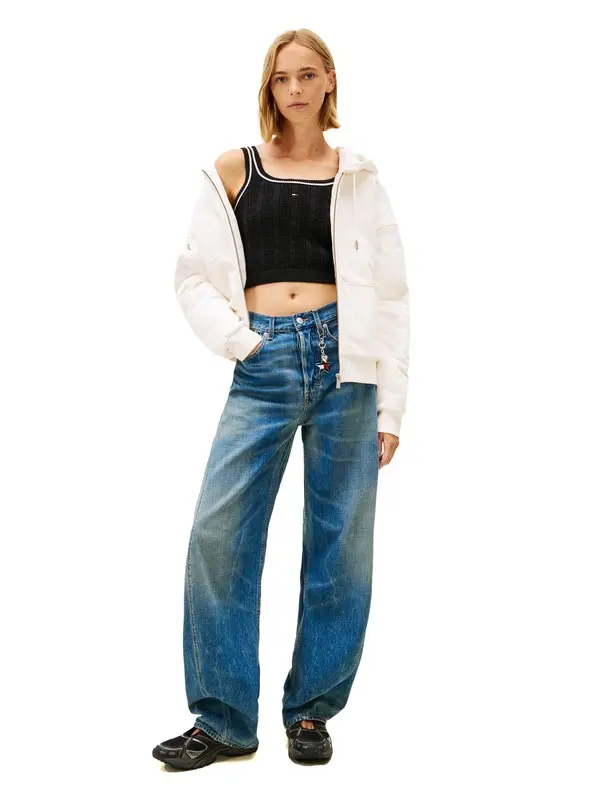 Flag Cable Knit Cropped Tank Top 1 Image