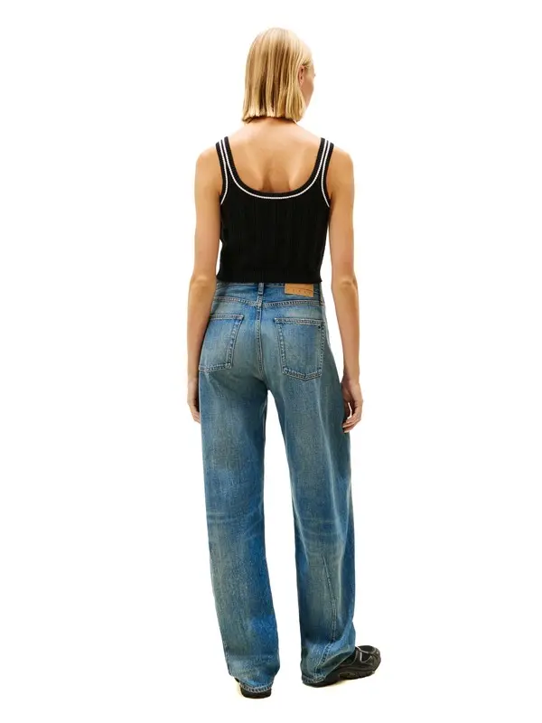 Flag Cable Knit Cropped Tank Top 2 Image