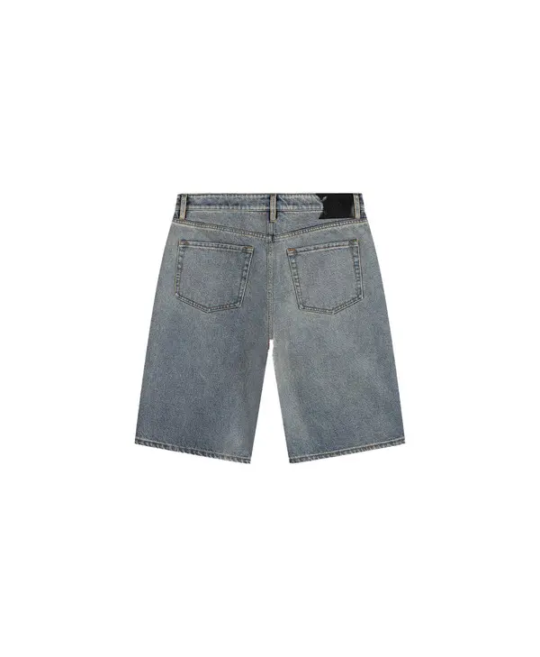 Denim Compact Shield Embroidery Denim Shorts 1 Image