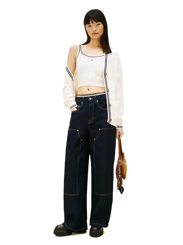 Flag Cable Knit Cropped Tank Top 2 Image