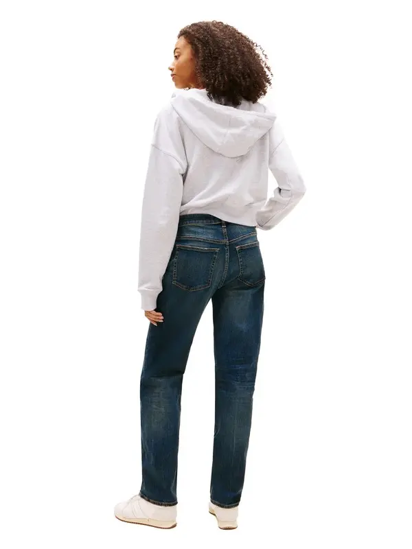 Straight Cut Regular Waist Jeans 1 Image