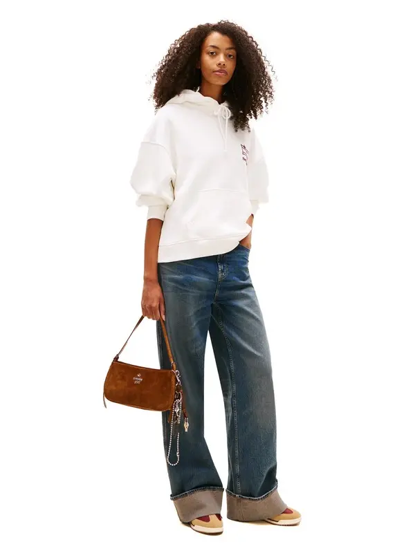 Realxed Fit Short Hoodie with Back Graphics 3 Image