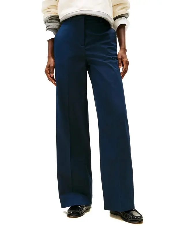 Cotton Wide Leg Trousers 3 Image