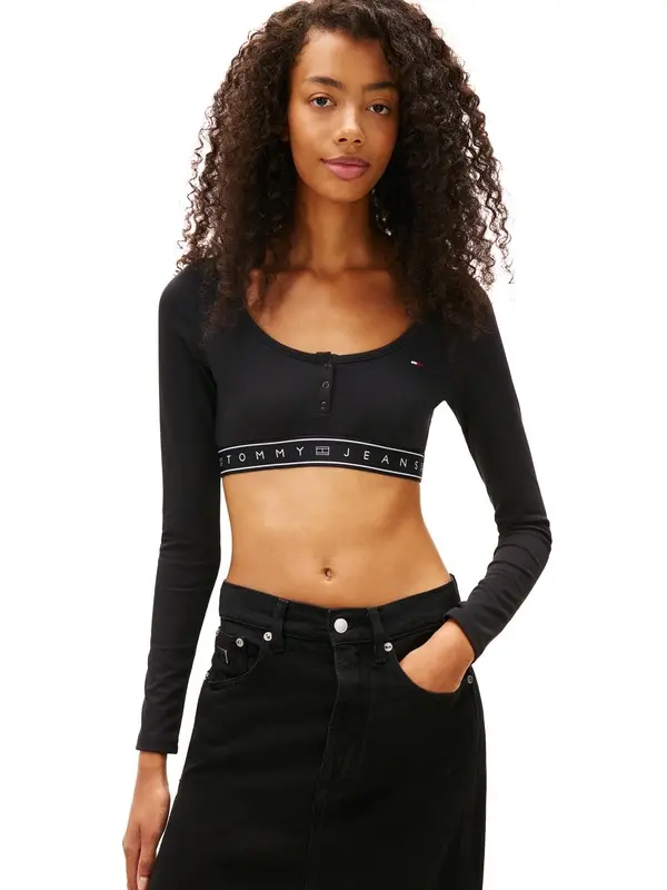 Long Sleeve Slim Crop Top 3 Image