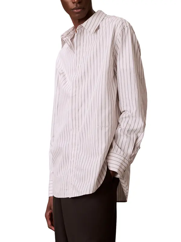 Regular Fit Stripe Long Sleeve Oxford Shirt 1 Image