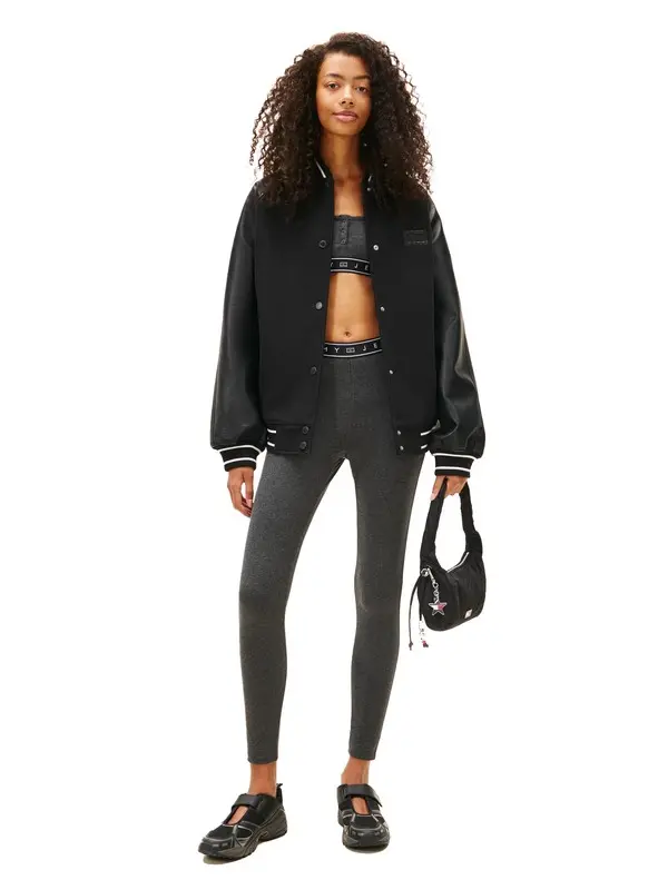 Logo Tape Slim Full Length Leggings 3 Image