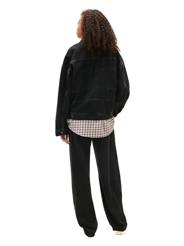 Back Logo Oversized Denim Trucker Jacket 2 Image