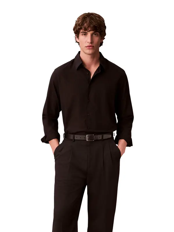 Regular Fit Classic Collar Cotton Long Sleeve Shirt 3 Image