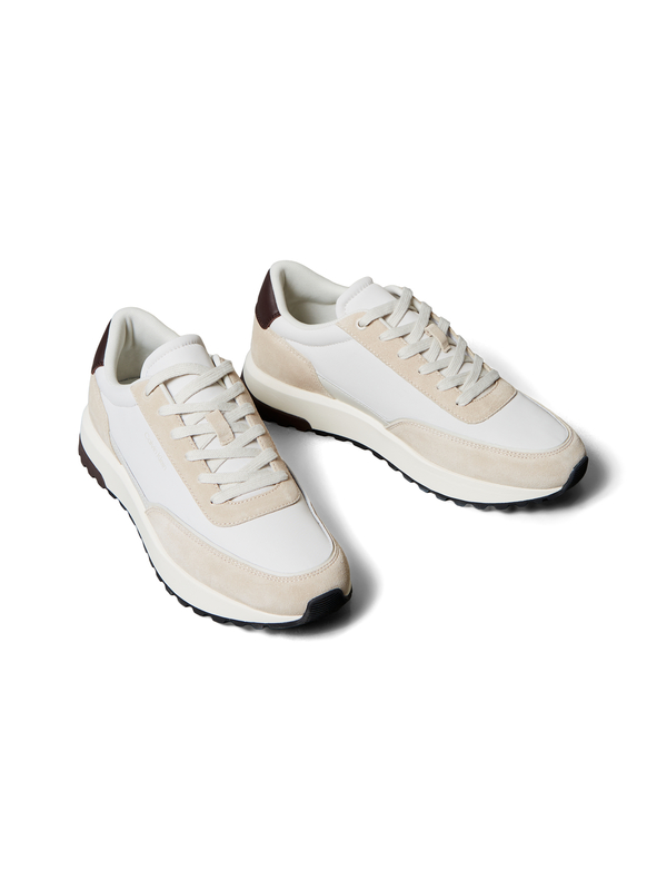 Leather Mix Runner Trainers 3 Image