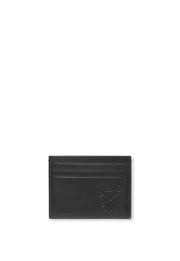 Embossed Logo Smooth Leather Card Holder 3 Image