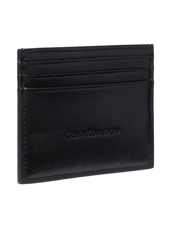 Embossed Logo Smooth Leather Card Holder 4 Image