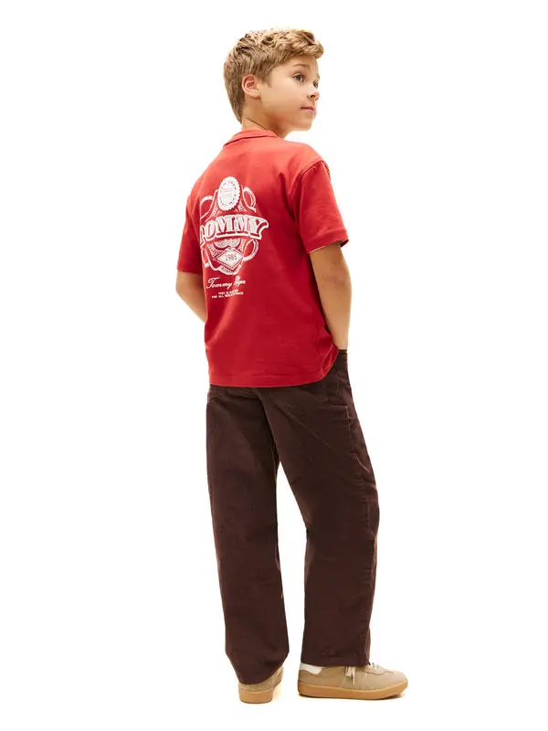 Kids Boys Textured Back Logo Jersey T-Shirt 4 Image