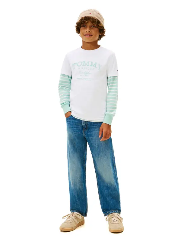 Kids Boys Tommy Faded Print Short Sleeve T-Shirt 3 Image