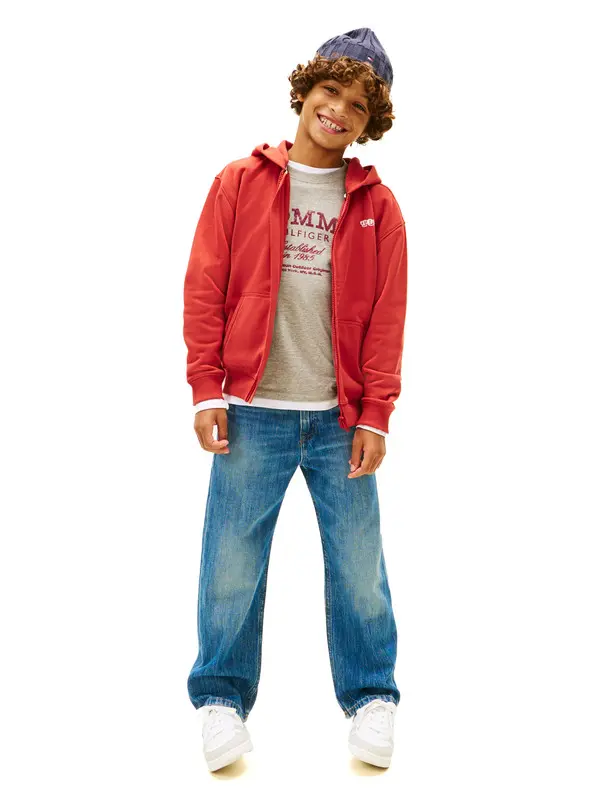 Textured Back Logo Zip-Thru Hoody 2 Image