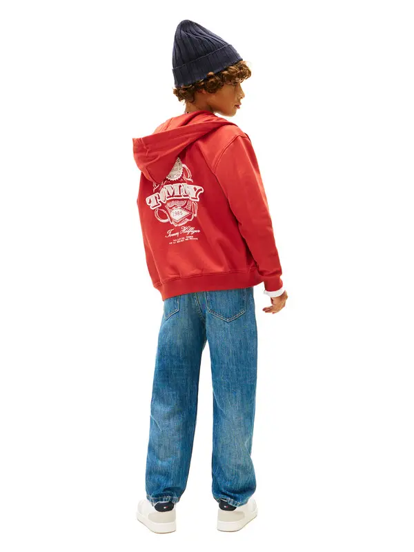 Textured Back Logo Zip-Thru Hoody 4 Image