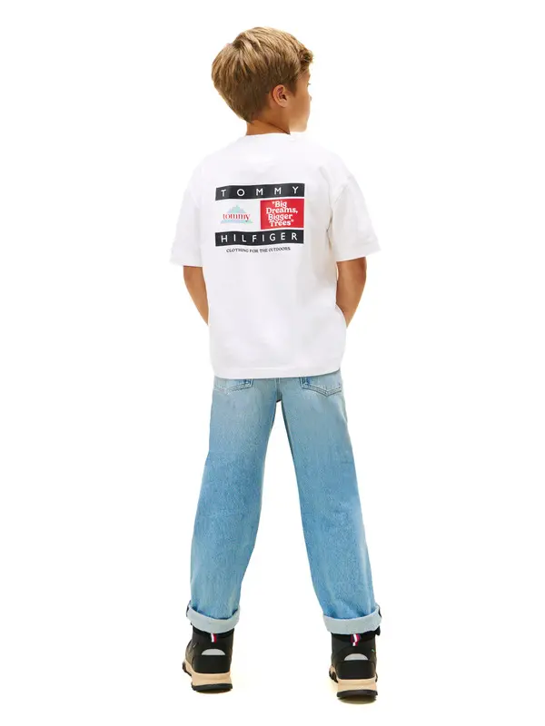 Kids Boys Back Multi Logo Print Jersey T-Shirt 3 Image