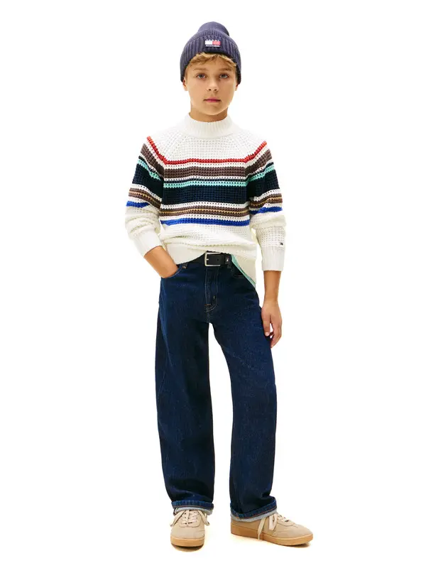 Flag Embroidery Relaxed Jeans 3 Image