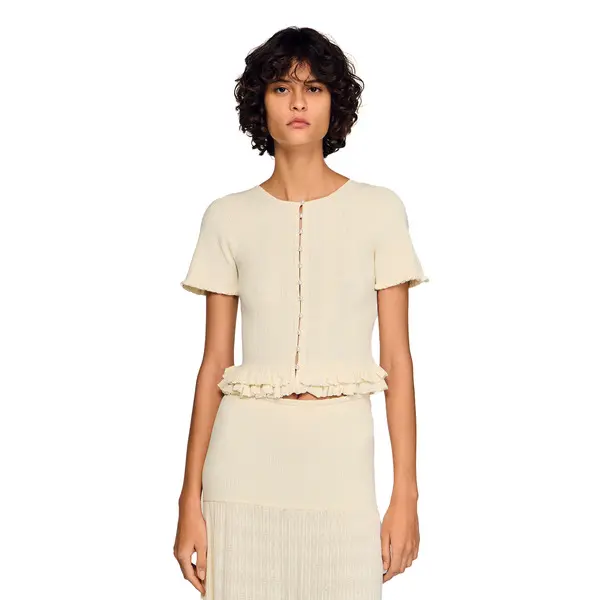 Ruffled Knit Cardigan 3 Image