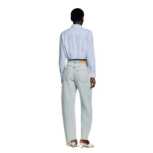 Faded Barrel Cotton Jeans 3 Image